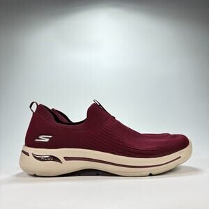 Skechers GO WALK Arch Fit Iconic Burgundy Walking Shoes 124409 Women's Size 9